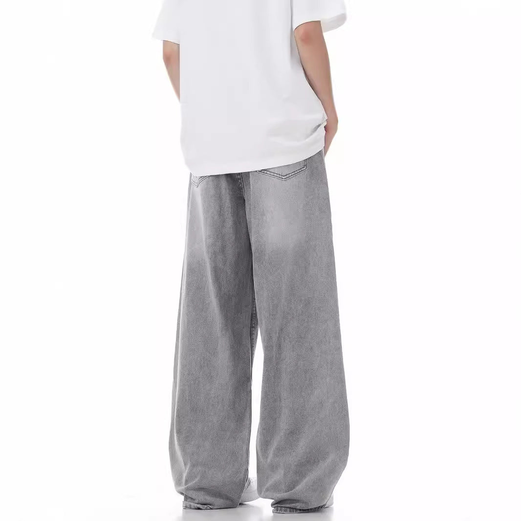 Men's Vintage Washed Wide-Leg Jeans