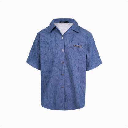 Men's Textured Short Collar Shirt