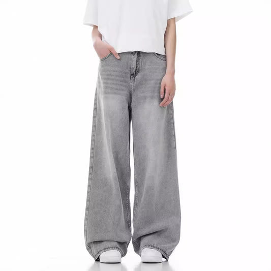Men's Vintage Washed Wide-Leg Jeans