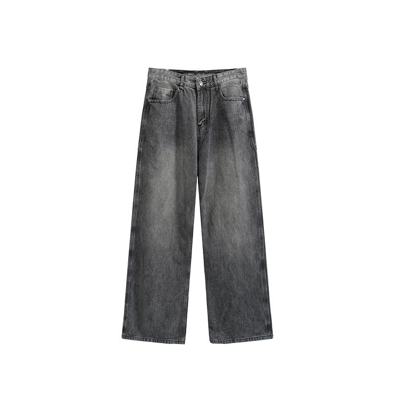 Men's Washed Cut Wide-Leg Jeans