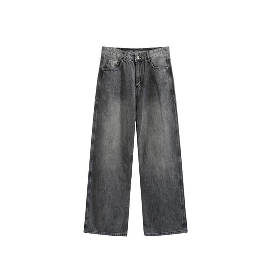 Men's Washed Cut Wide-Leg Jeans