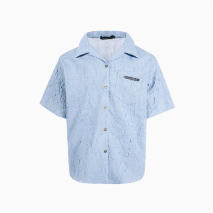 Men's Textured Short Collar Shirt