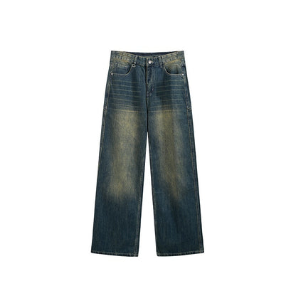 Men's Washed Cut Wide-Leg Jeans
