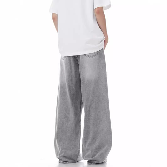 Men's Vintage Washed Wide-Leg Jeans